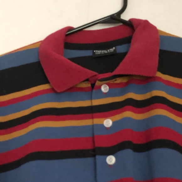 Colourful Y2K Striped Polo Shirt - Picture 2 of 2